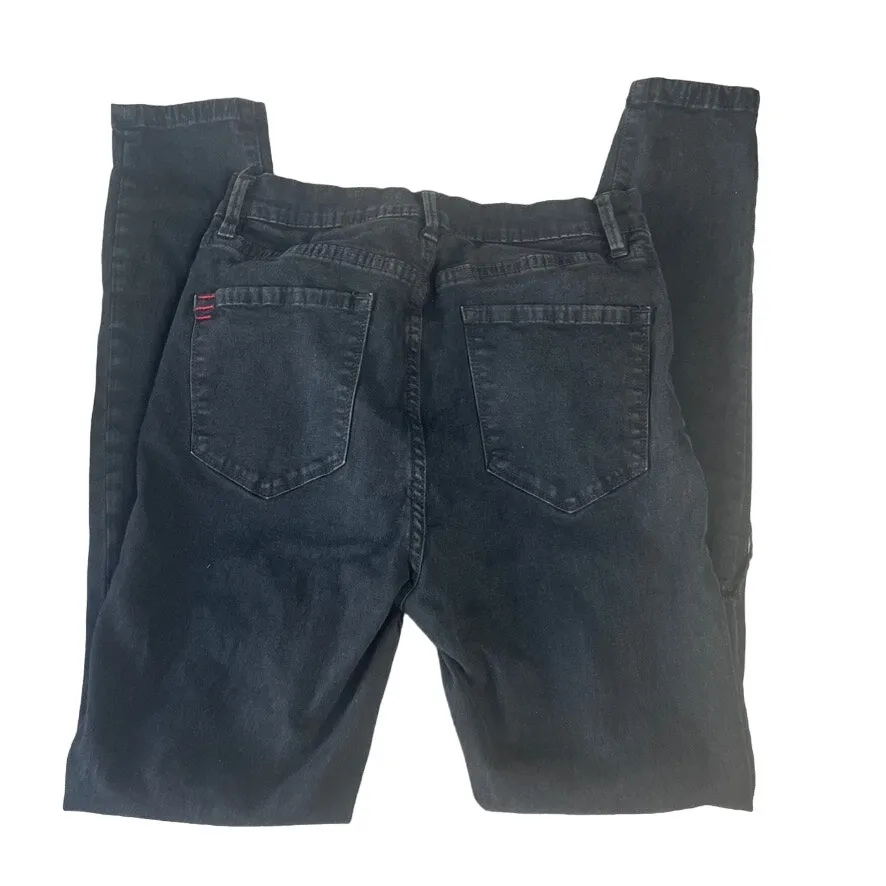 BDG Twig Black Skinny Jeans 27 Waist High Rise Distressed Ripped‎ Knees - Image 3