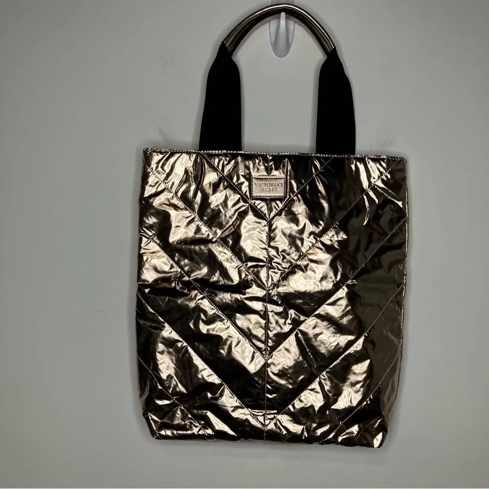 Victoria’s Secret rose‎ gold quilted puffer tote - Image 2