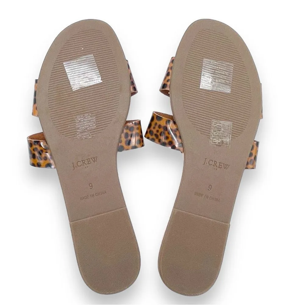 J. Crew Tortoise Print Beachside Slide Sandals Pool Beach Flat Slides Size 9 NEW - Image 14