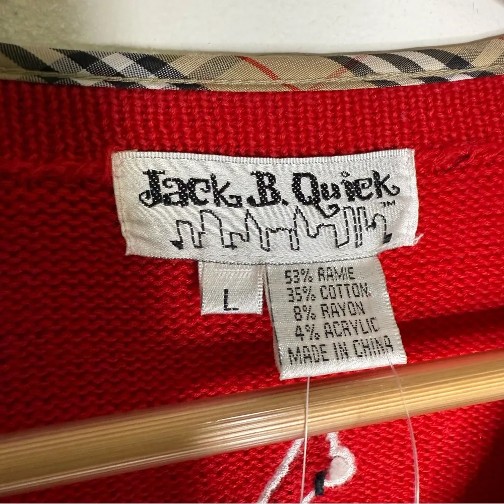 Jack B. Quick Red Scottie Westie Dog Cardigan Sweater Size Large NWT - Image 5