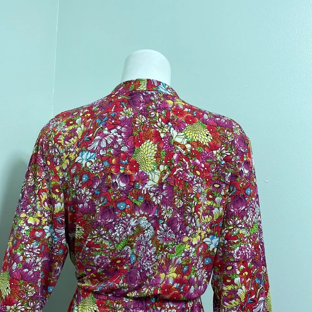 Josie Natori Rainbow Floral Open Front Robe - Image 5