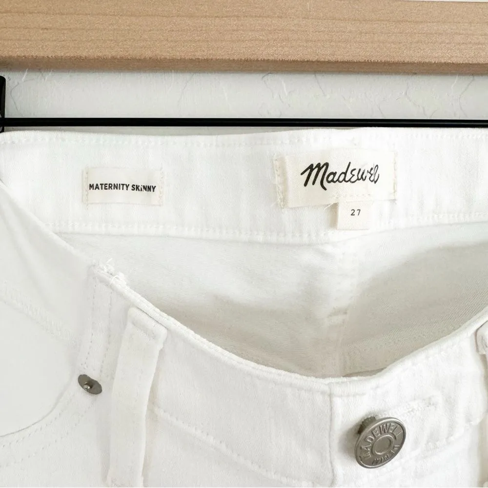 Madewell Maternity Side-Panel Skinny Jeans in Pure White: Adjustable Edition - Image 13