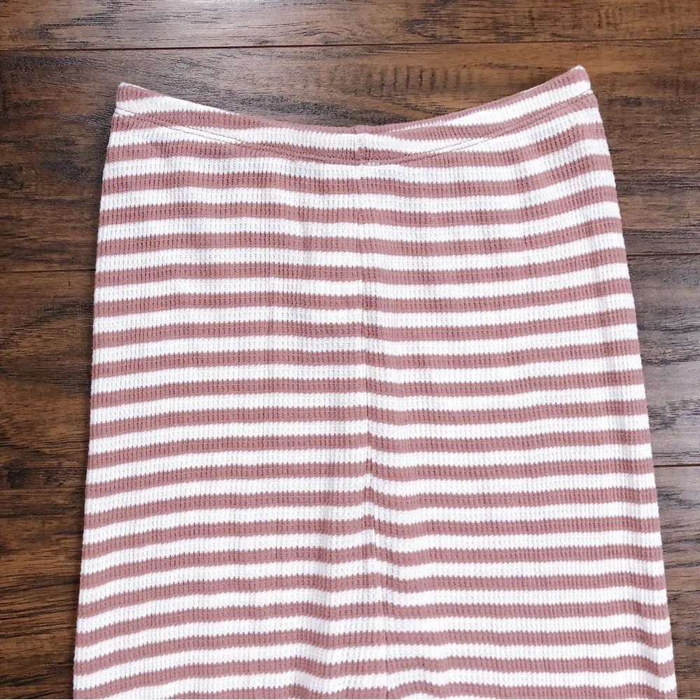 Madewell • Waffle Knit Pajama set top pants Lorain Stripe pink cream knit pjs - Image 10