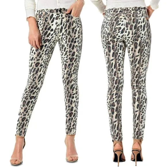 Joe's Jeans Charlie High Rise Skinny Ankle Jeans in Leopard Print - Image 2
