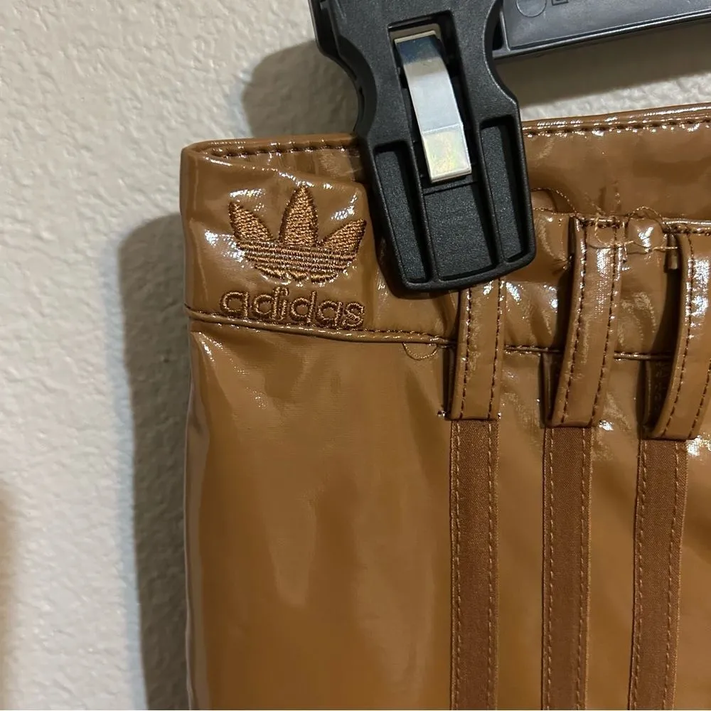 Adidas x Ivy Park brown embroidered latex pants women’s size small - Image 6