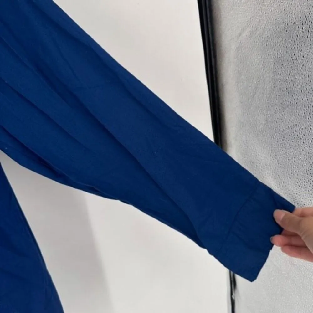 Woman Within‎ Women's Embroidered Floral V-Neck Long Sleeve Tunic Blue Size 1X - Image 6