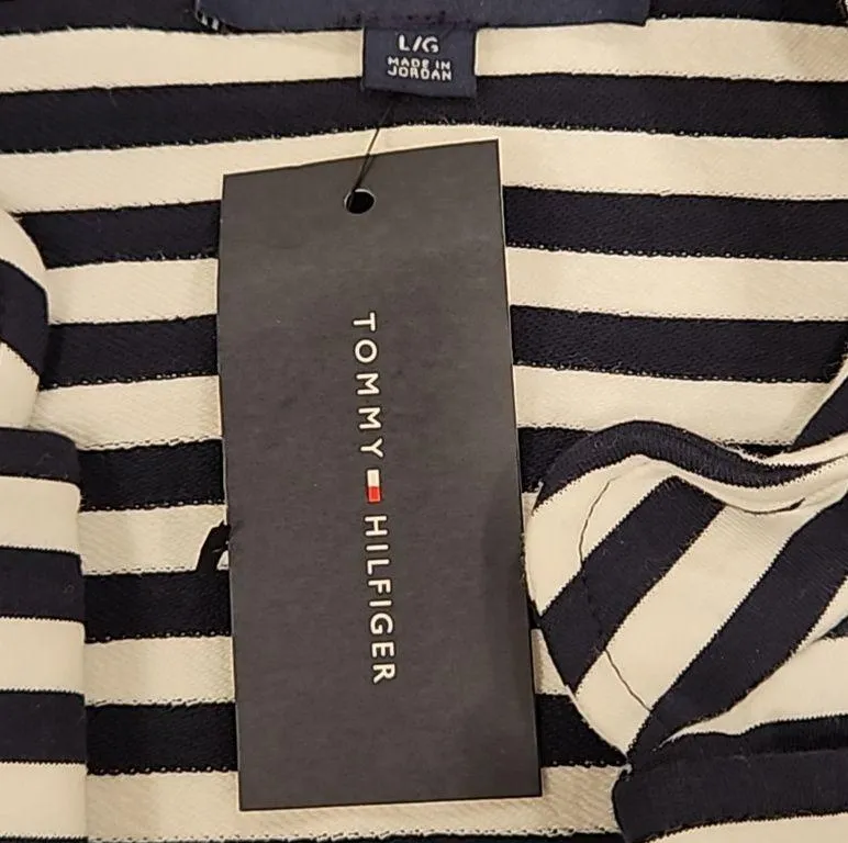 💕TOMMY HILFIGER💕 Open Front Cotton Striped Military Blazer Jacket ~ Large NWT - Image 10