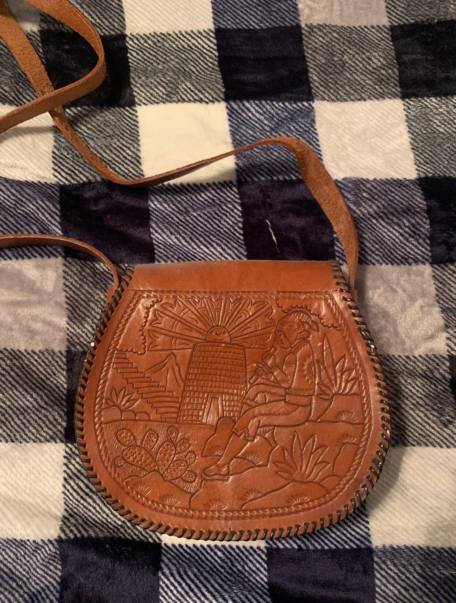 Vintage Leather Purse Tan - Image 2
