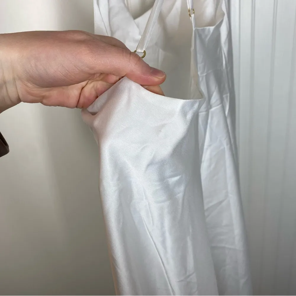 Show Me Your Mumu Verona Cowl Midi Dress small ivory Luxe Satin bridal white - Image 9