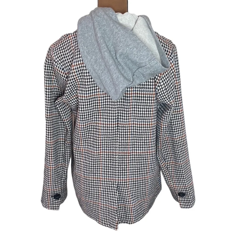 Mystree hooded layered houndstooth double breasted blazer size S - Image 33