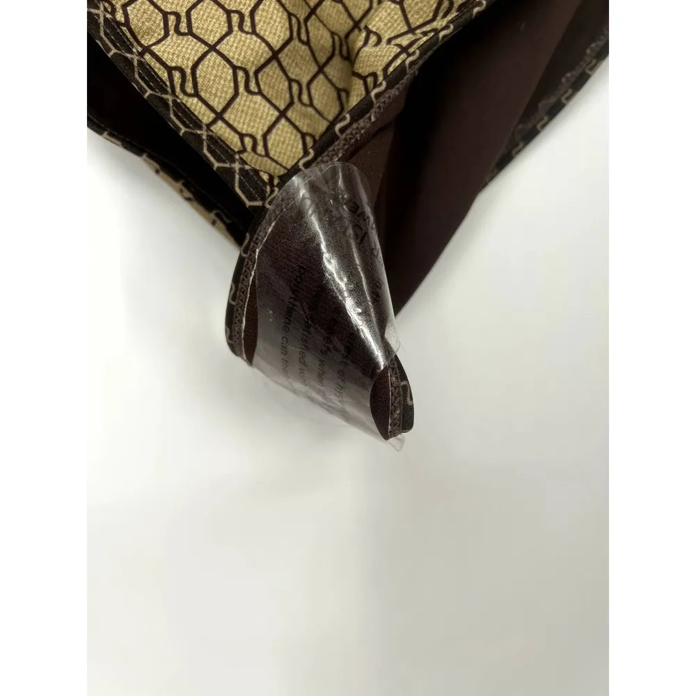 River Island Monogram Belted Brown High Waisted Bikini Swimsuit Bottoms Sz 8 New - Image 2