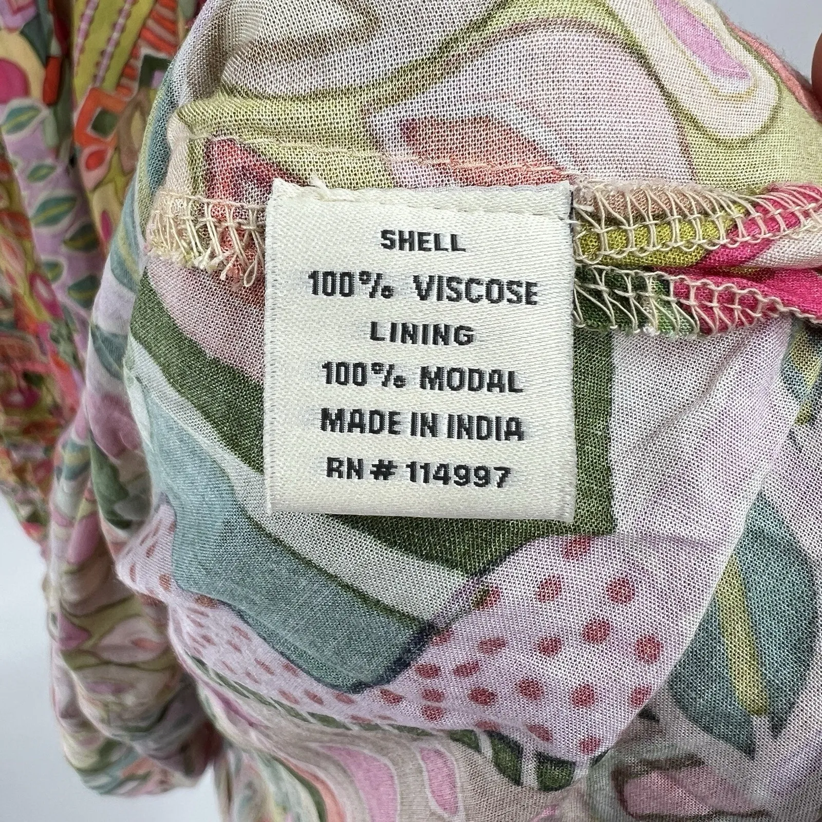 Tolani Collection Sherah Maxi Dress Tropical Long Sleeves Button Smocked Size XS - Image 9