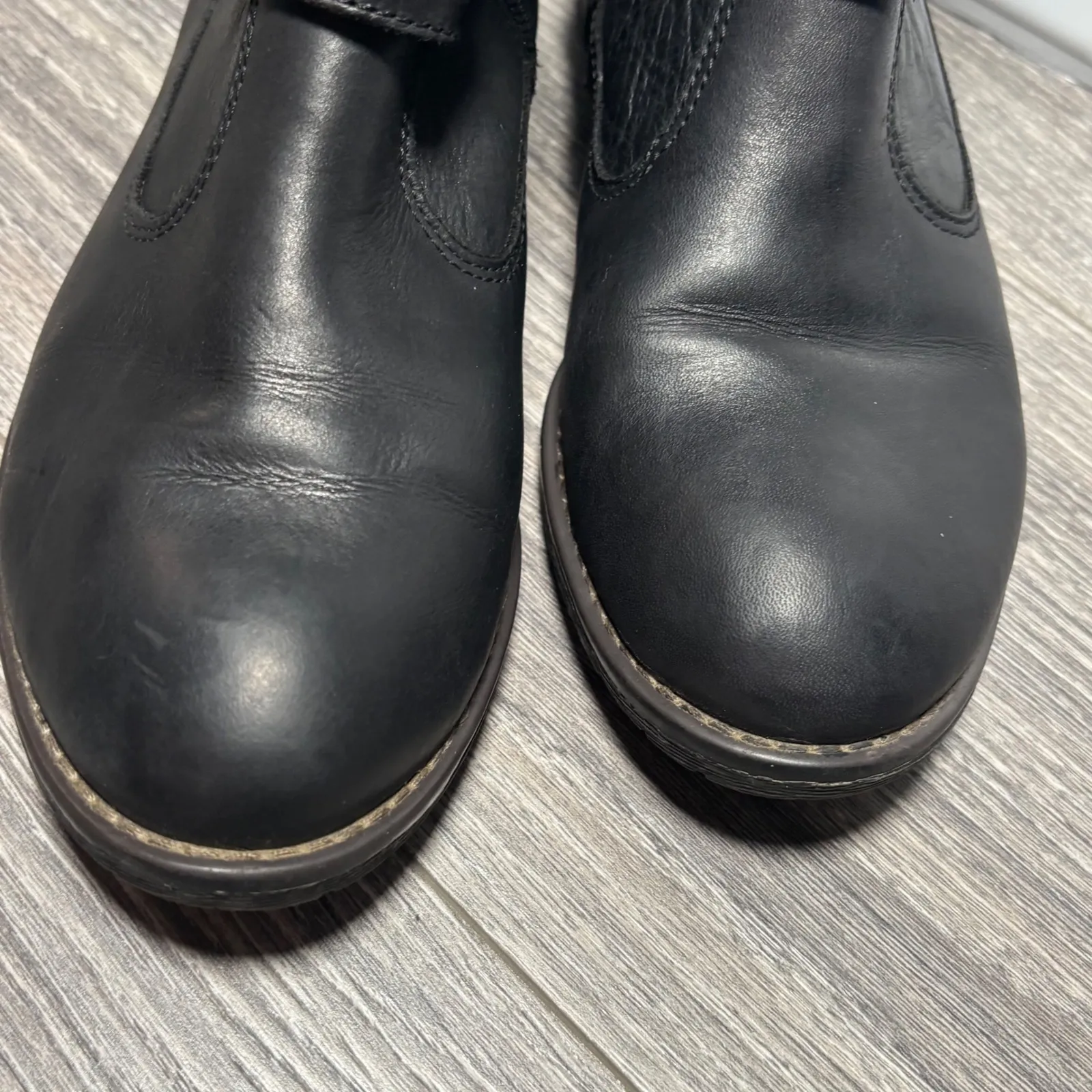 Montana Black Rylan Boot Leather Moto Boots Buckle Detail size 6.5M - Image 3