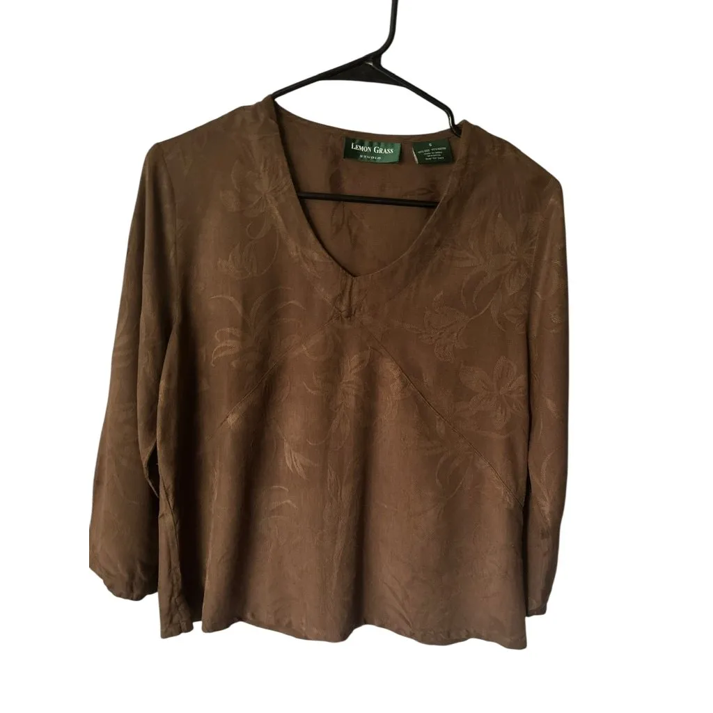 Lemon Grass Studio Women's Dark Brown Top - Image 2