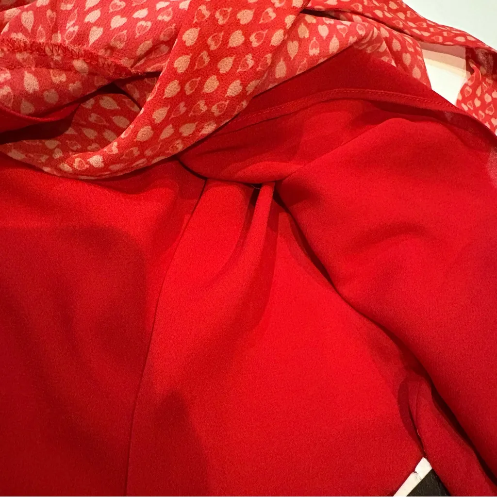 All Saints heart  Patterned ruffle wrap mini Long Sleeve  chiffon Dress S - Image 12