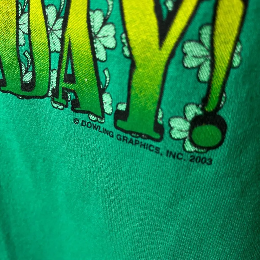 2003 Irish Day T Shirt Vintage Y2K Small S Green Graphic Tee - Image 5