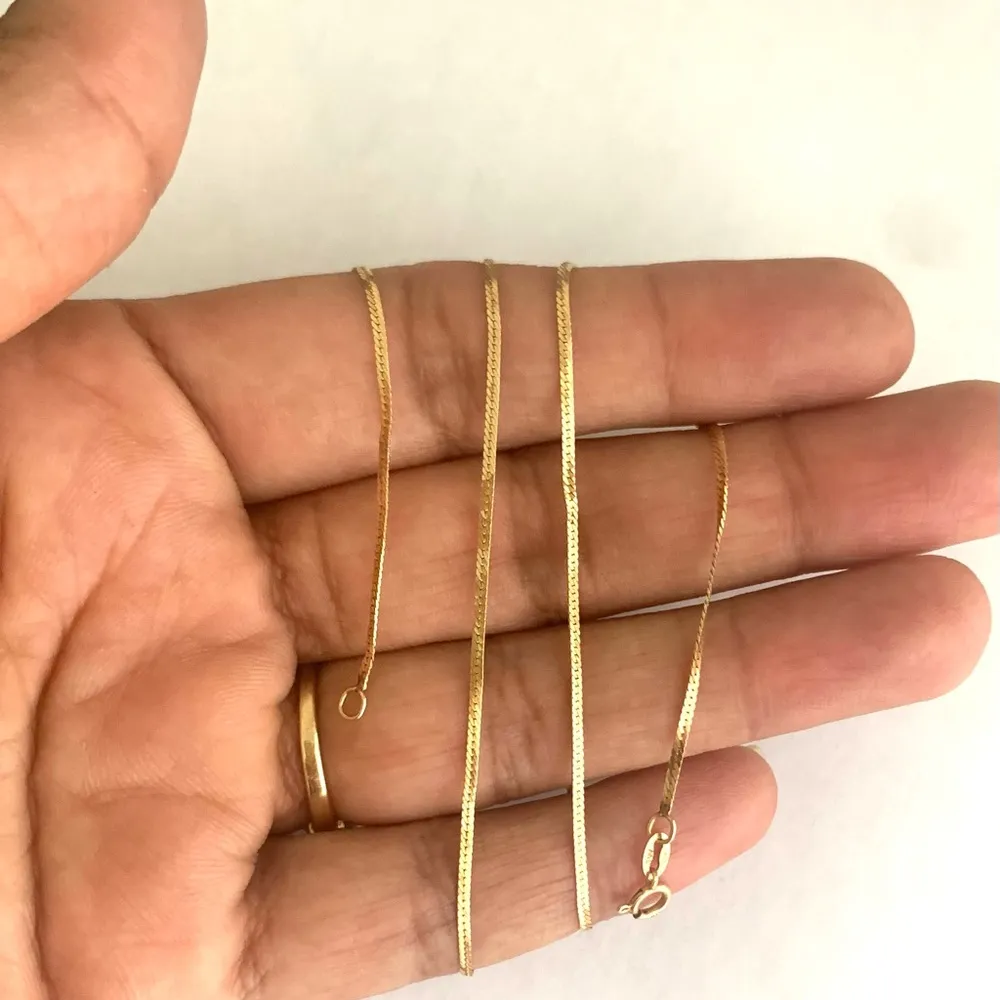 14k Gold Herringbone Chain - Image 2