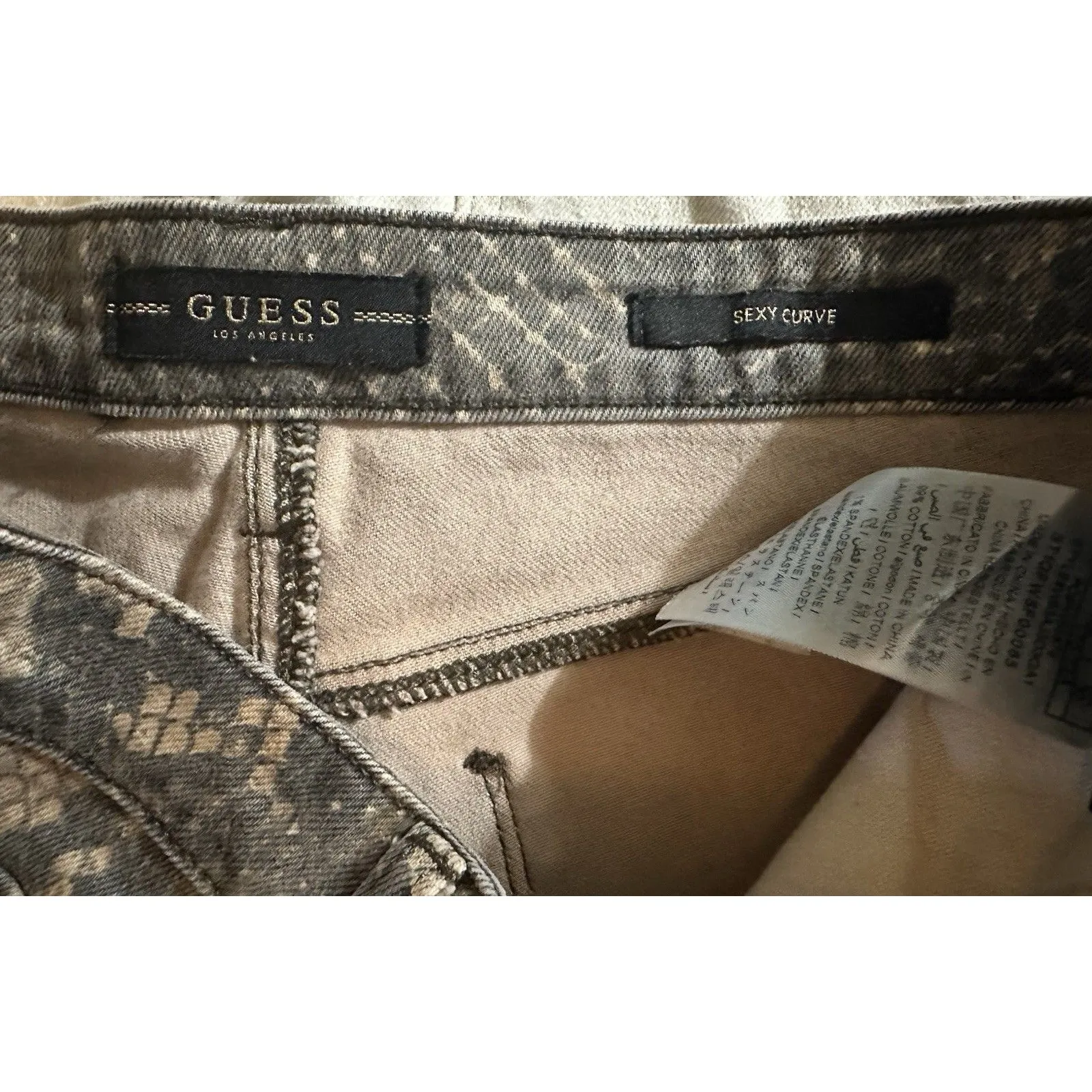 GUESS Samara Sexy Curve Stretch Skinny Jeans Snakeskin Print Women’s Size 28 - Image 5