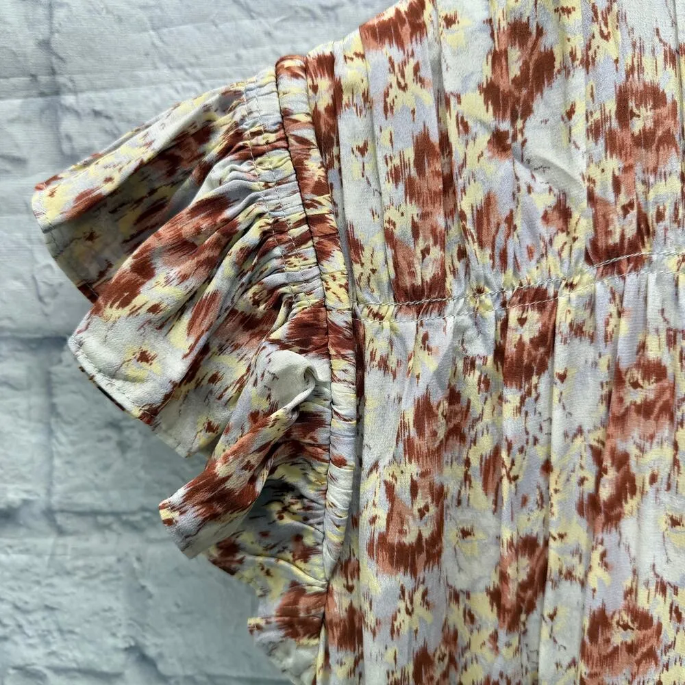 Ulla Johnson Avia Silk Midi Dress Wisteria Size 8 Flowy Ruffles Floral Chic Boho - Image 10