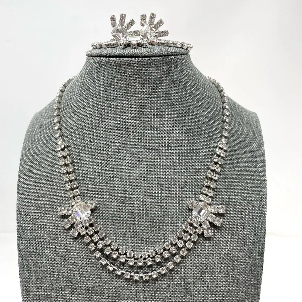 Vintage rhinestone 3 piece jewelry set - Image 2