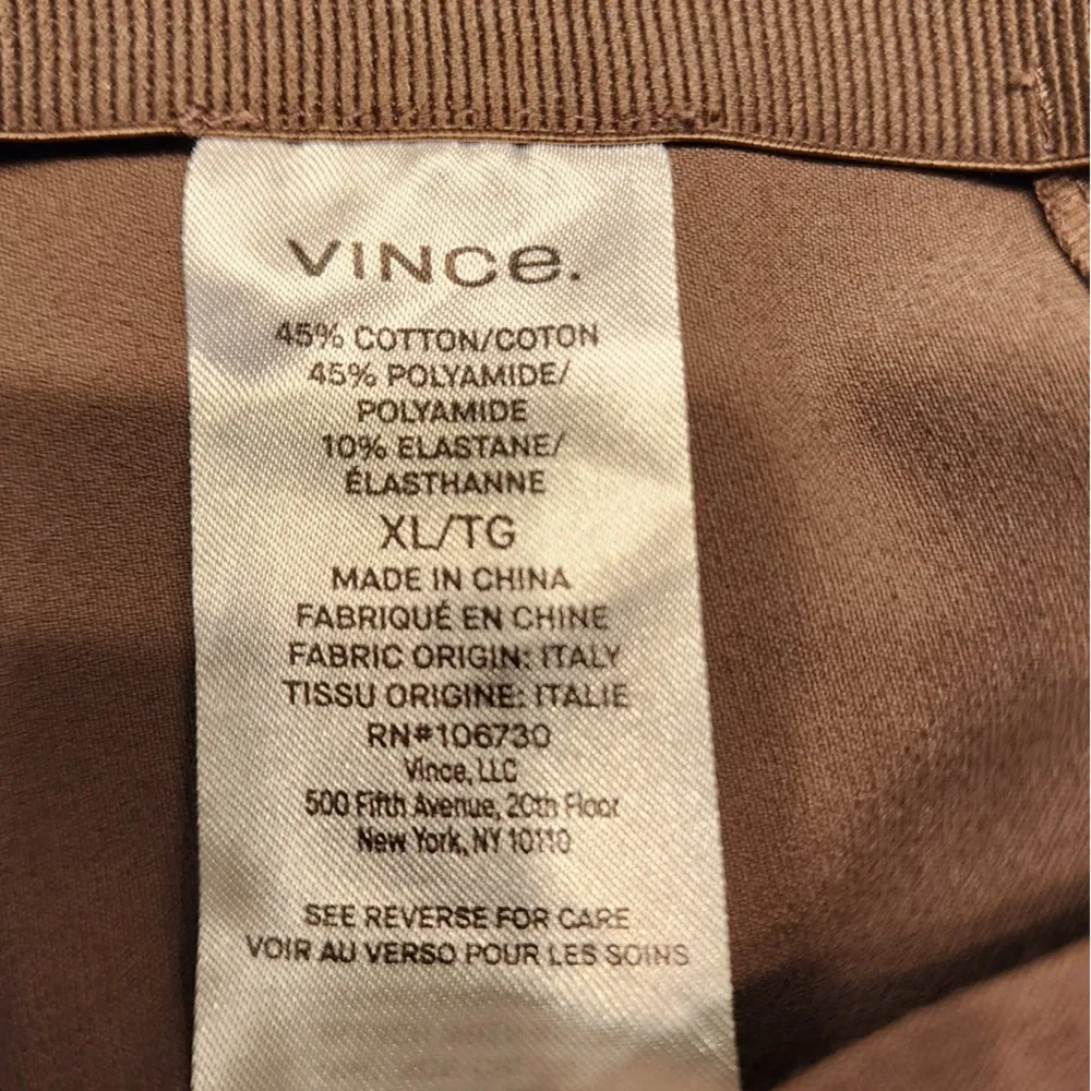 Vince High-Waist Stitched-Front Mocha Tan Brown Women’s Pants Size XL - Image 12