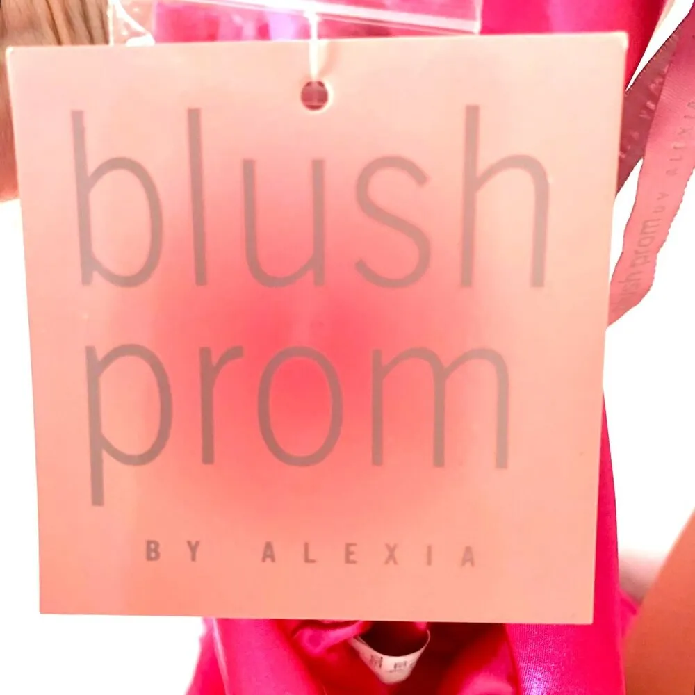 Strapless Barbie Pink Gown 4 Rhinestone Embellished Flowing Chiffon Skirt Prom - Image 11