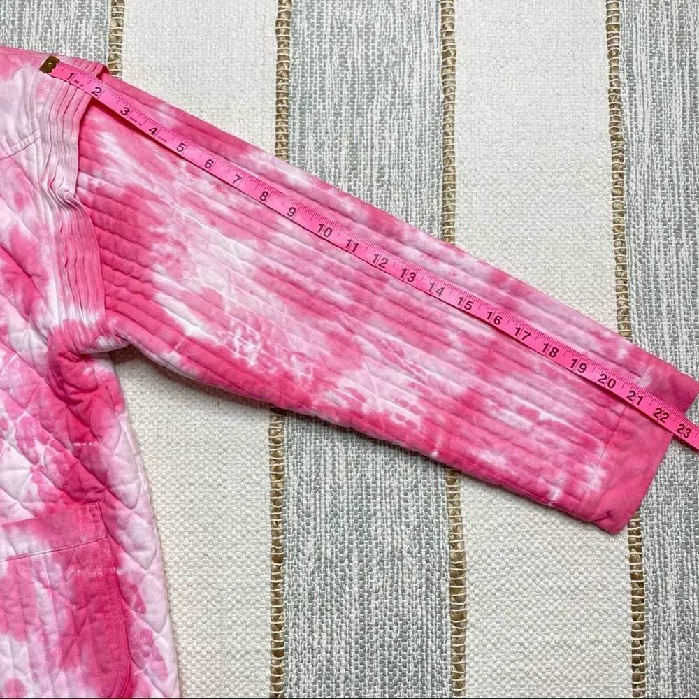 LoveShackFancy Adelade Hibiscus Hand Dye Pink Oversized Quilted Jacket Medium - Image 12