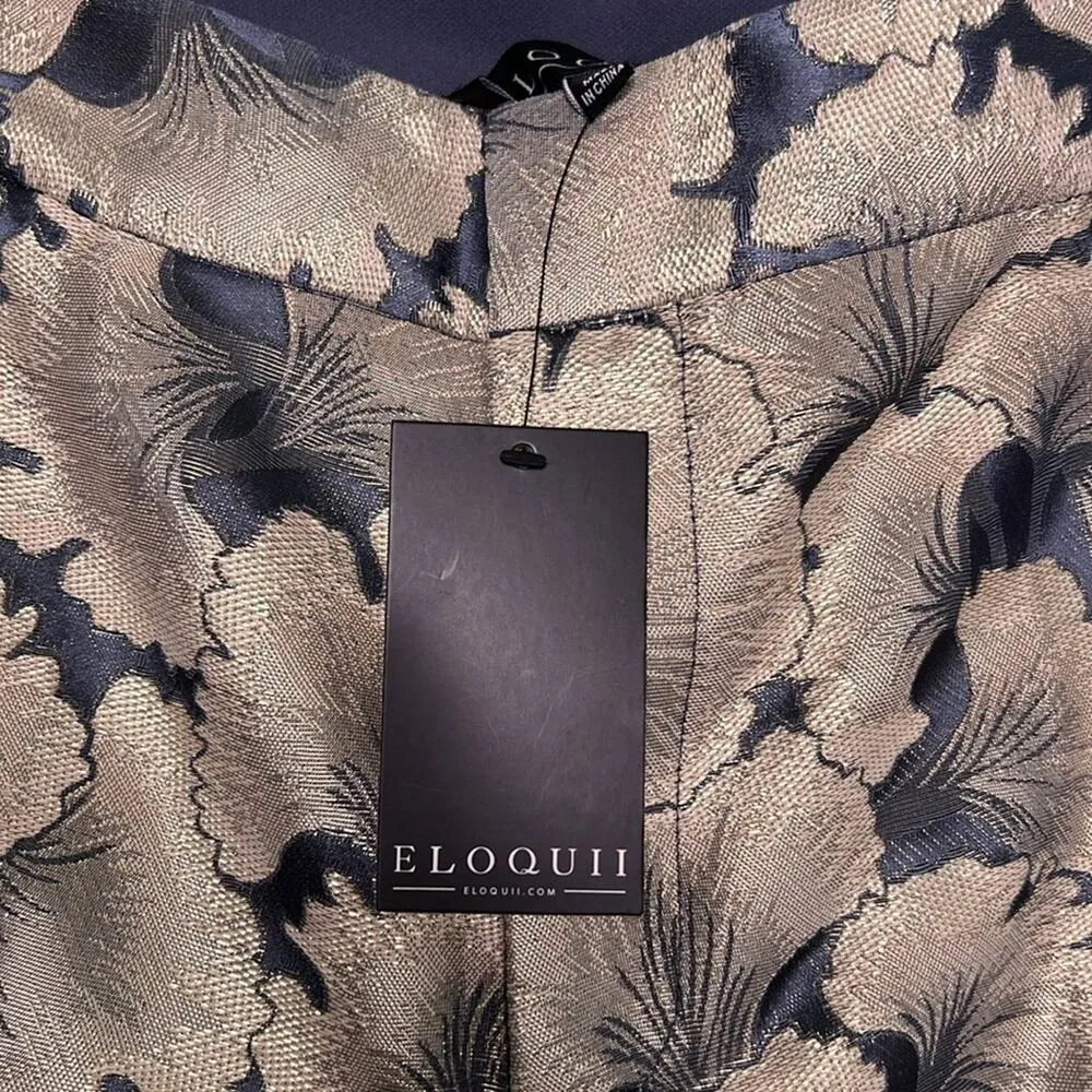Eloquii Gold Grey Kady Fit Brocade Metallic Pants Grey and Gold Size 16 - Image 11