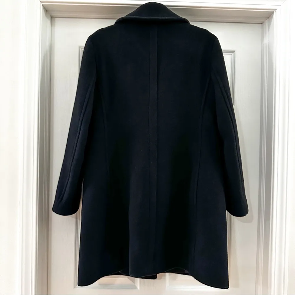Club Monaco Wool Josette Faux Fur Removable Collar Zip Peacoat Black Large $495 - Image 11