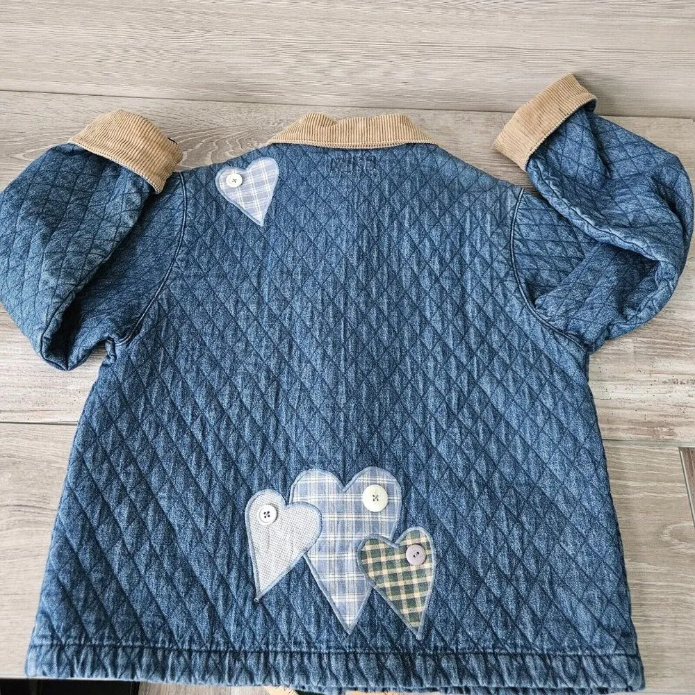 Haiks Jacket Womens M Barn Coat Quilted Denim Bear Teddy Lover Graphic Vintage Blue Size M - Image 13