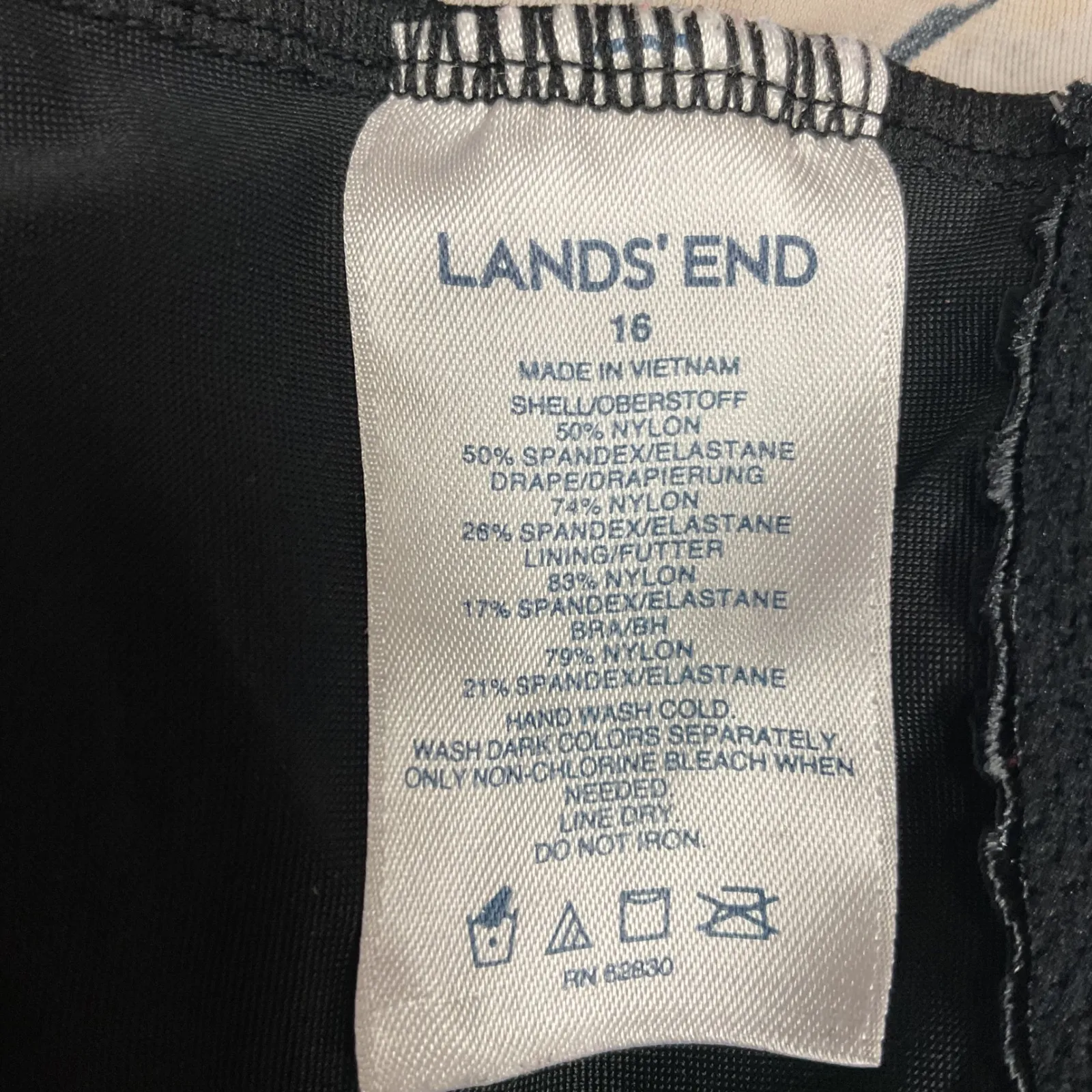 Land's End Tropical Palm‎ Print One Piece Swimsuit Size 16 Ruched Front - Image 11