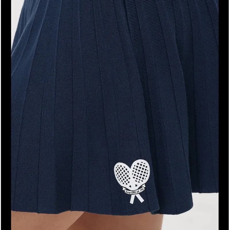 Juicy Couture Pleated Tennis Skirt Navy Blue Sparkly Rackets Mini NWT Size Small - Image 2