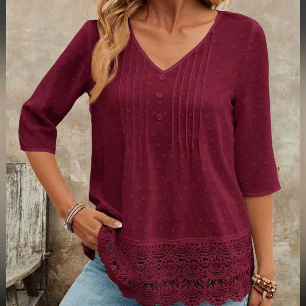 EMERY ROSE women’s medium blush pink plain v - Image 10