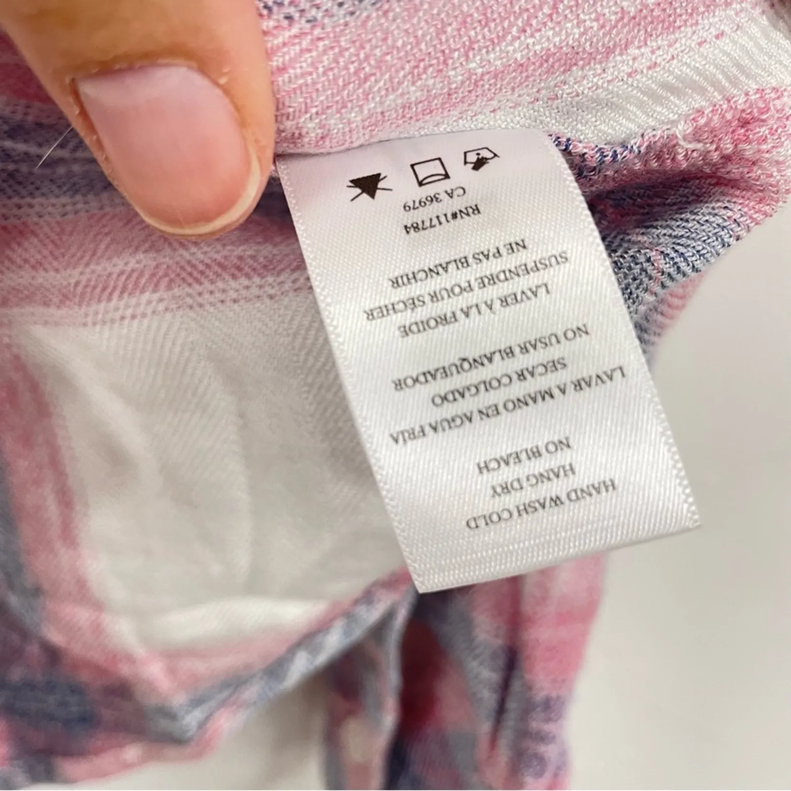 Rails Pink Blue & White Plaid Casual Button Down Shirt Blouse Womens S Hunter - Image 7