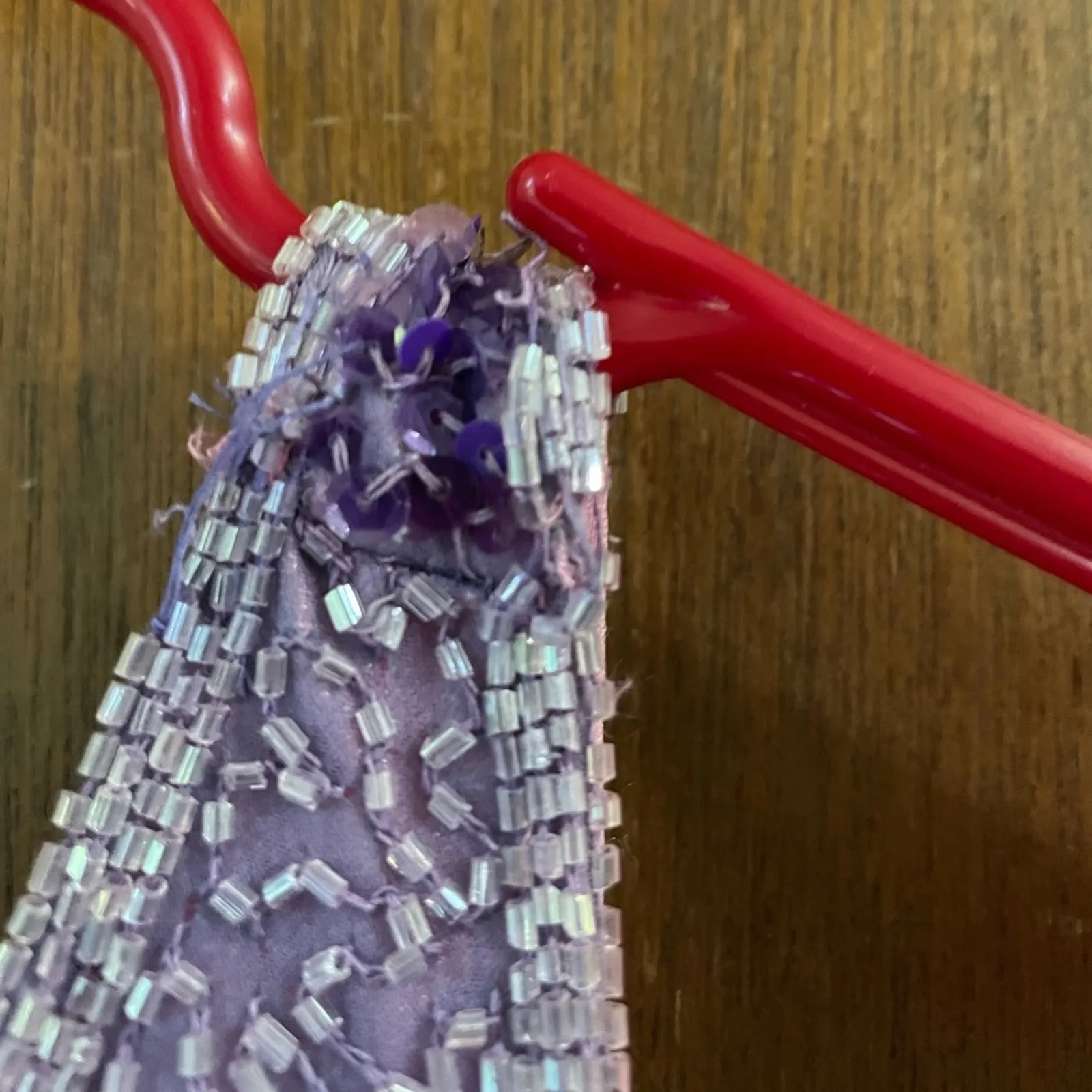 Y2K beaded purple prom dress striped Size L - Image 8