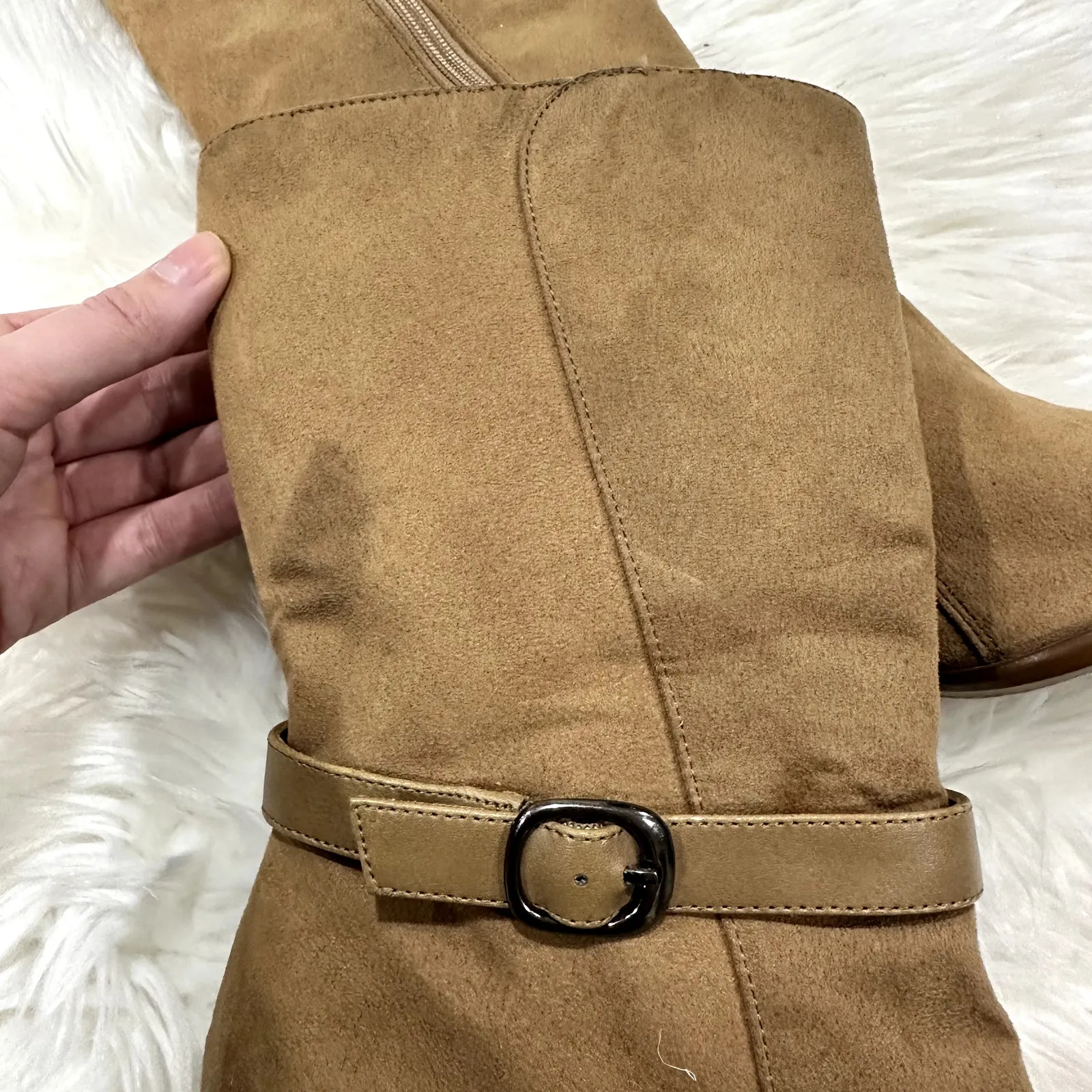 Predictions Y2K Square Toe Suede Boot Sz 8 - Image 10