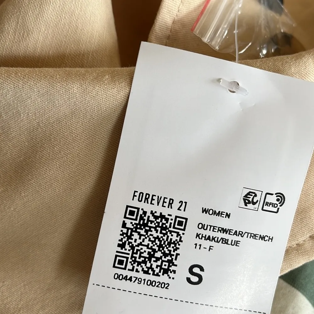 NEW BELTED TRENCH COAT IN COLOR KHAKI / BLUE - Image 10