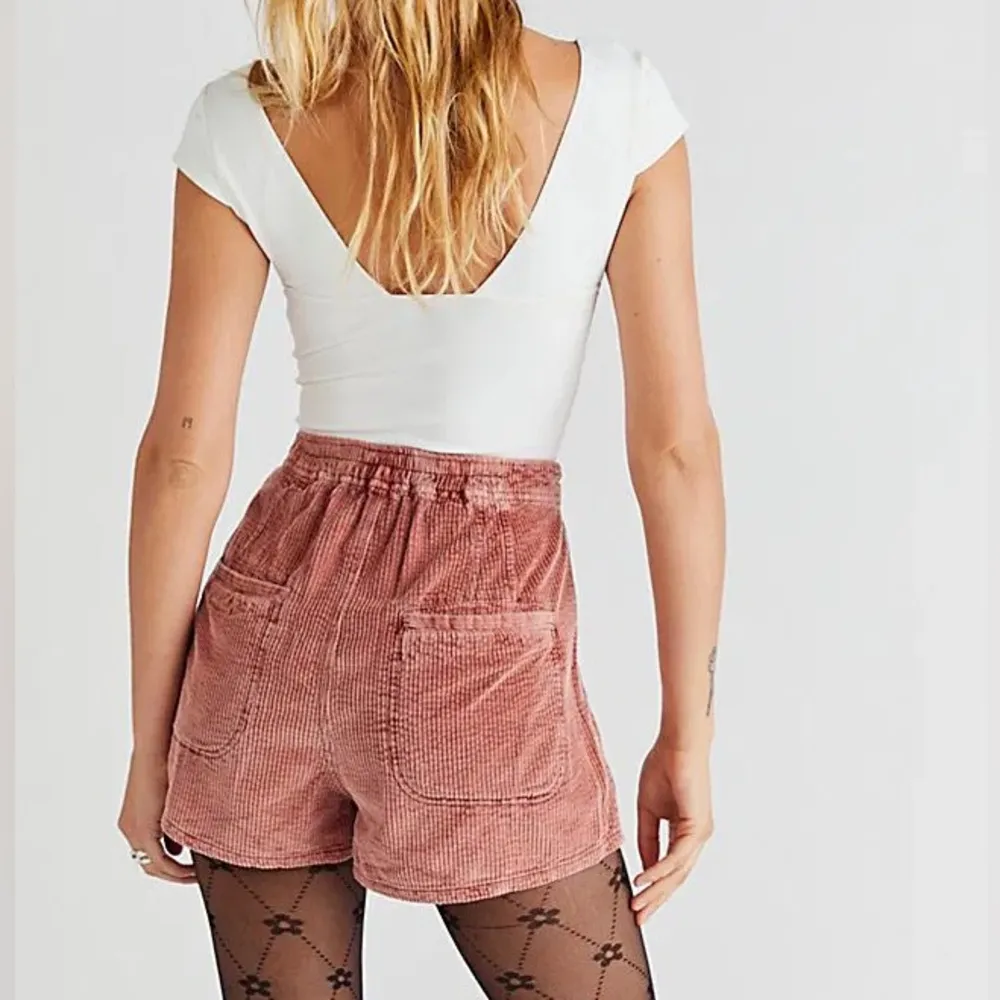 Free People Love Struck Corduroy Shorts We The Free high rise rust brick mini - Image 4