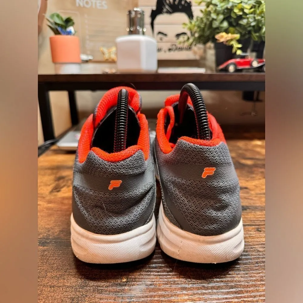 FILA  Athletic Running Shoes Gray/‎ Orange Size 9 - Image 9