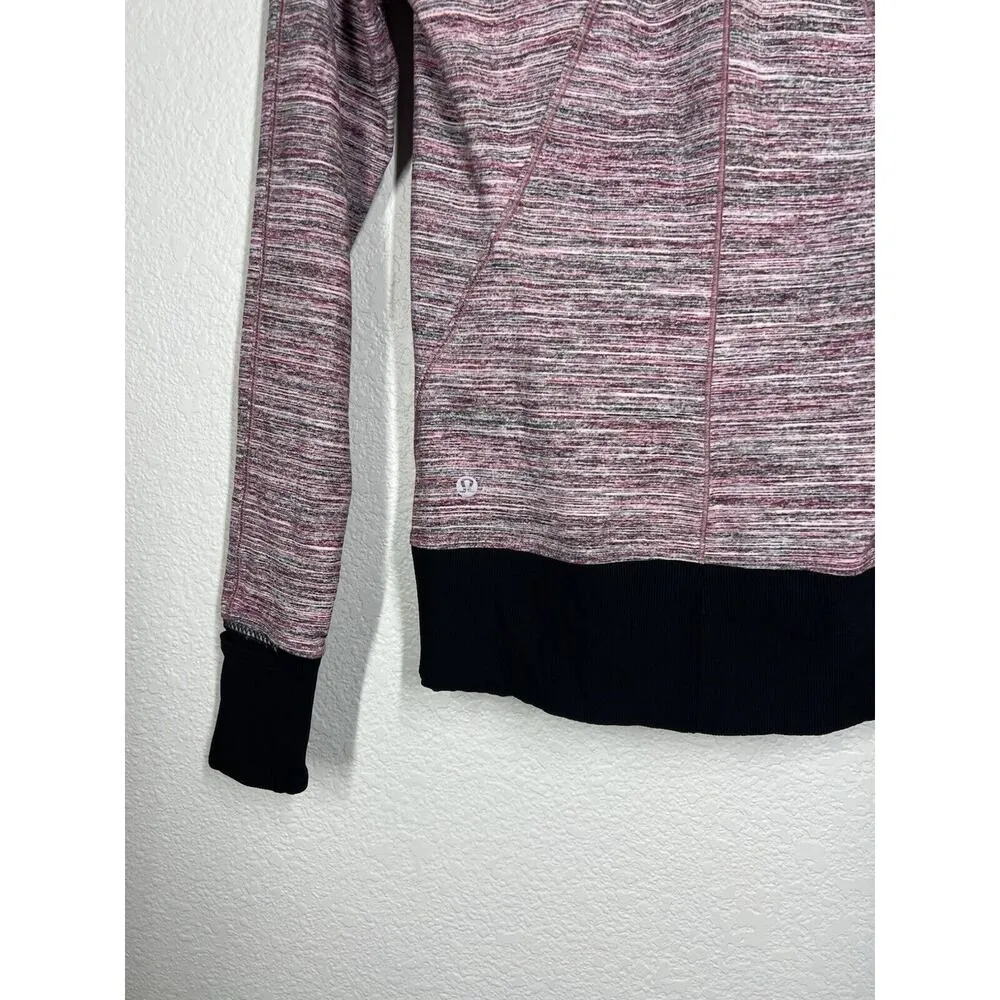 Lululemon Womens 6 Runderful 1/2 Zip Space Dye Berry Running Pullover Top - Image 7
