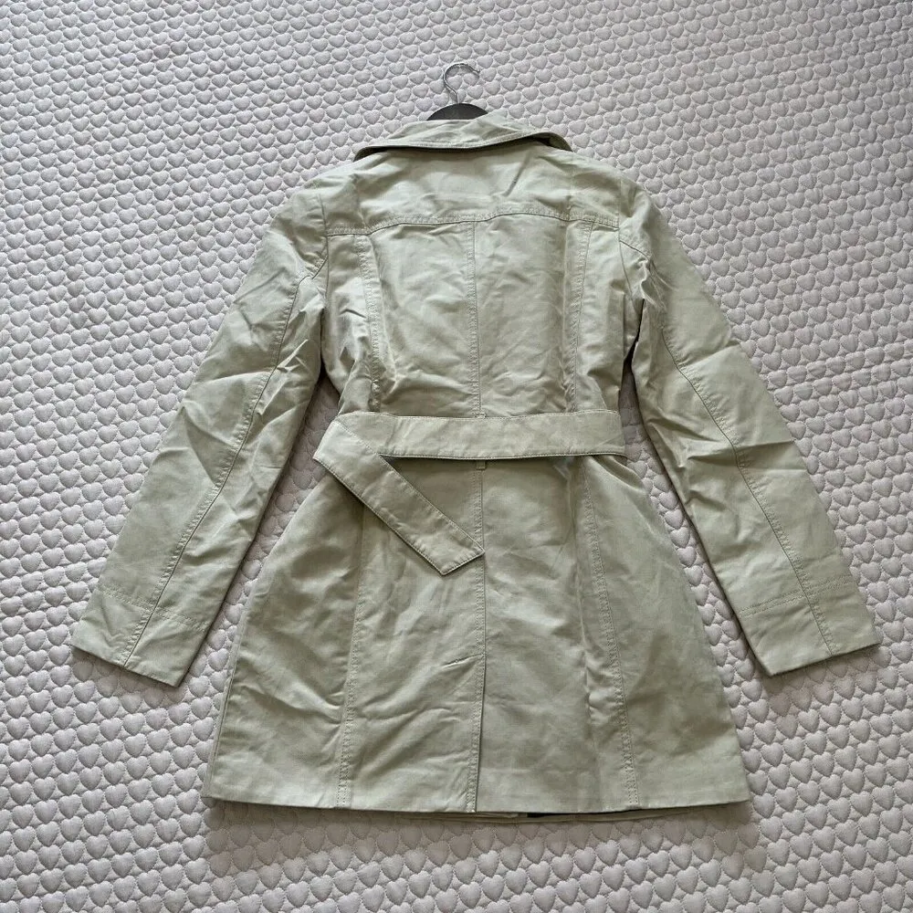 NWOT Crew Women's Trench Coats With Belt Jackets Flower lining Size 14 Khaki Tan - Image 7