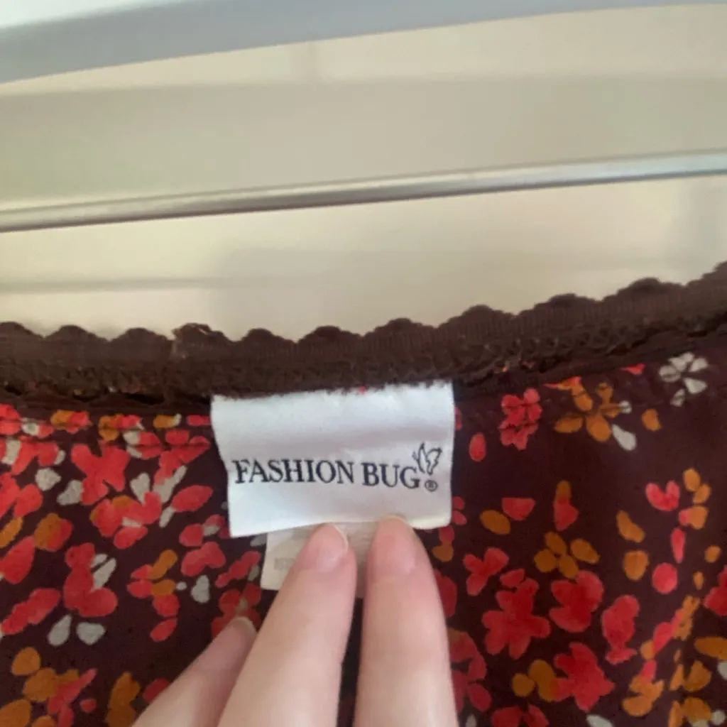 Vintage 90s Floral Midi Skirt - Scalloped Hem - Size Extra-Large - Fashion Bug - Image 2