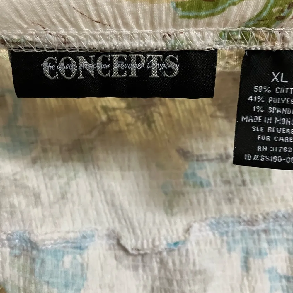 Floral Skirt with Lace Trim Blue Size XL - Image 6