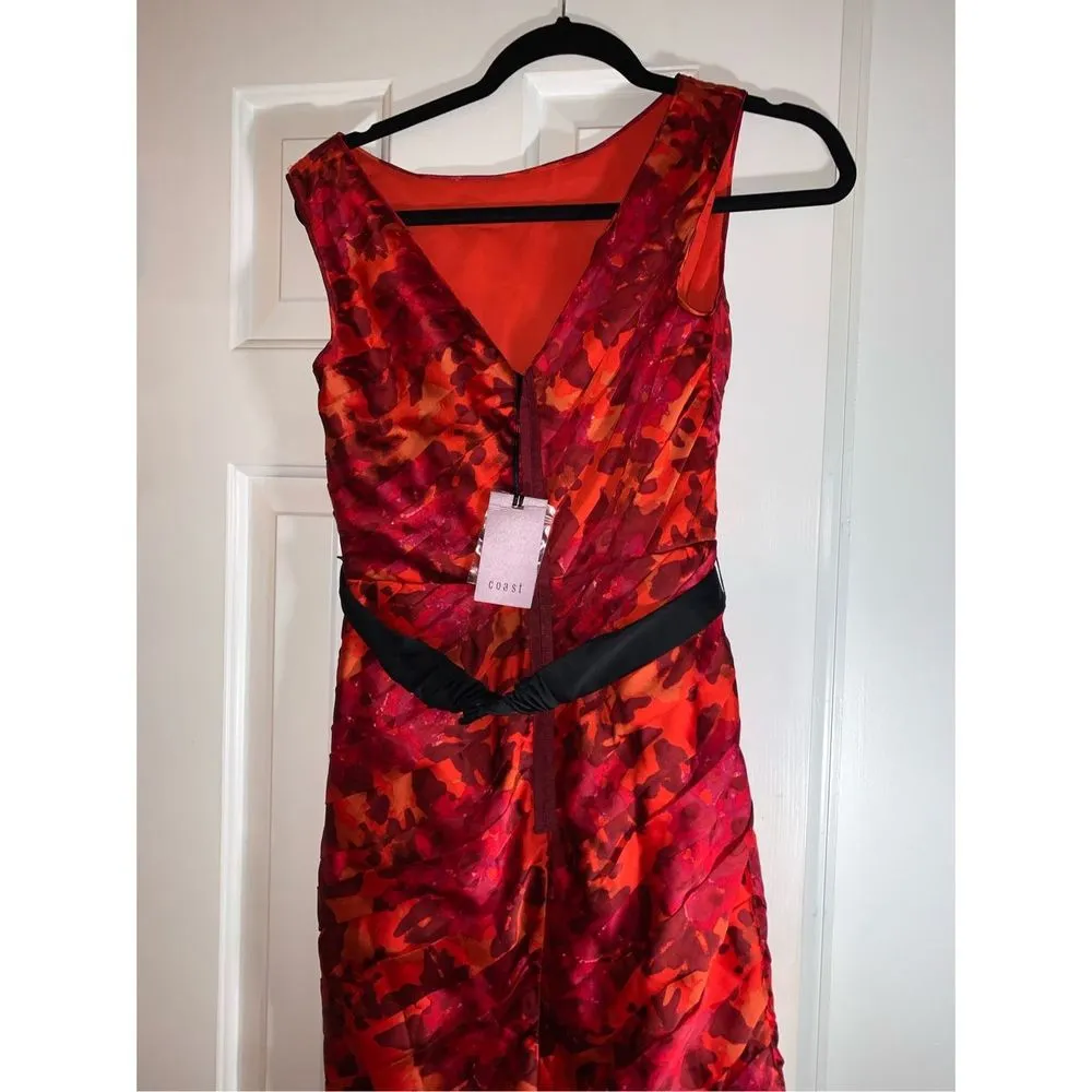 Sexy silky size 6 red dress - Image 2