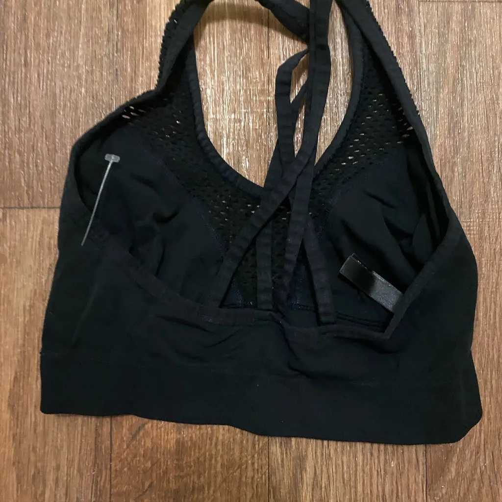 Victoria’s Secret Sport Sports Bra M Medium Black Mesh Racerback Bust 32” S - Image 5