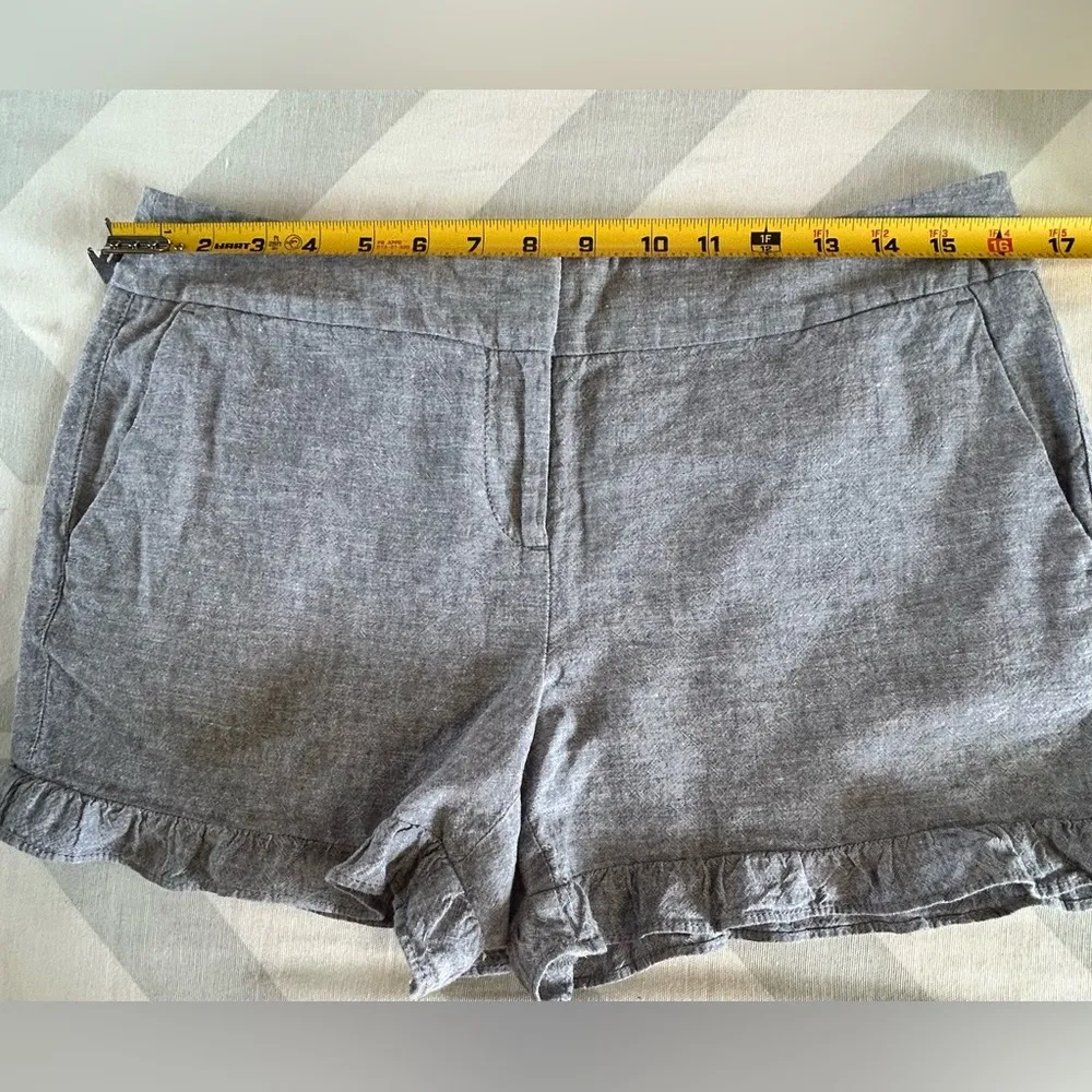 Loft  Gray High Waist Ruffle Hem Shorts - Image 5