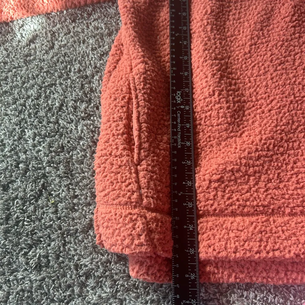 Aerie Sherpa Fleece Pullover Rust Orange Women’s Size Small - Image 7