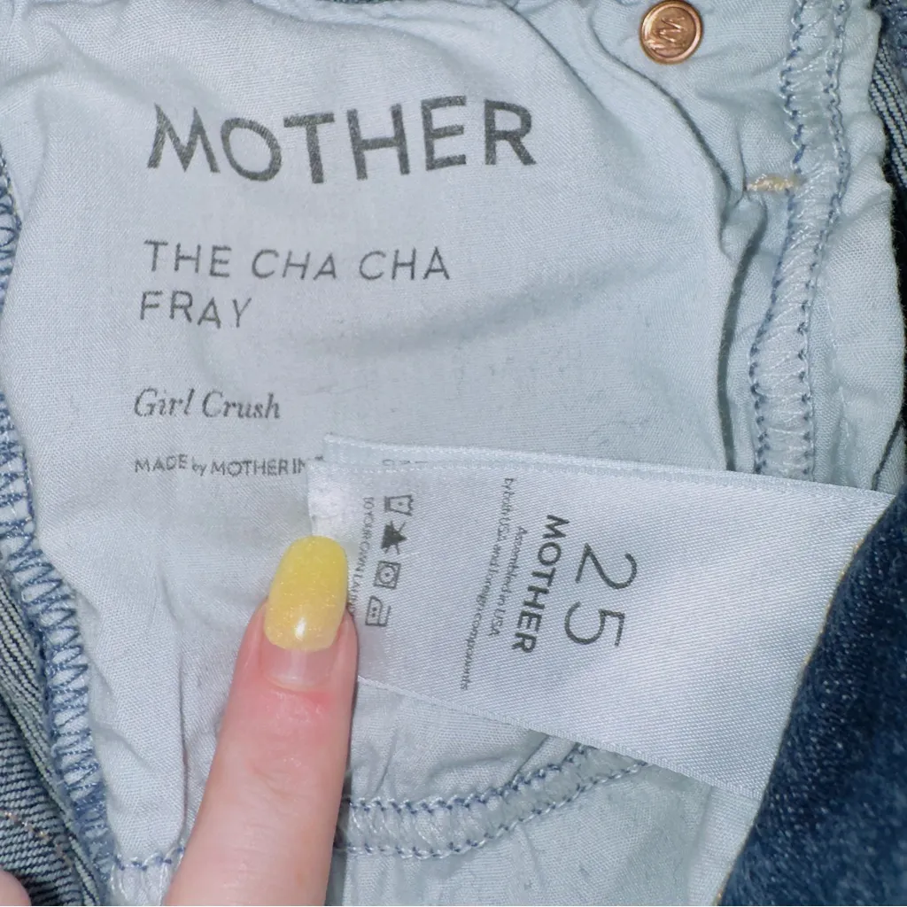 MOTHER The Cha Cha Fray Jeans in Girl Crush women's size 25 Blue - Image 6