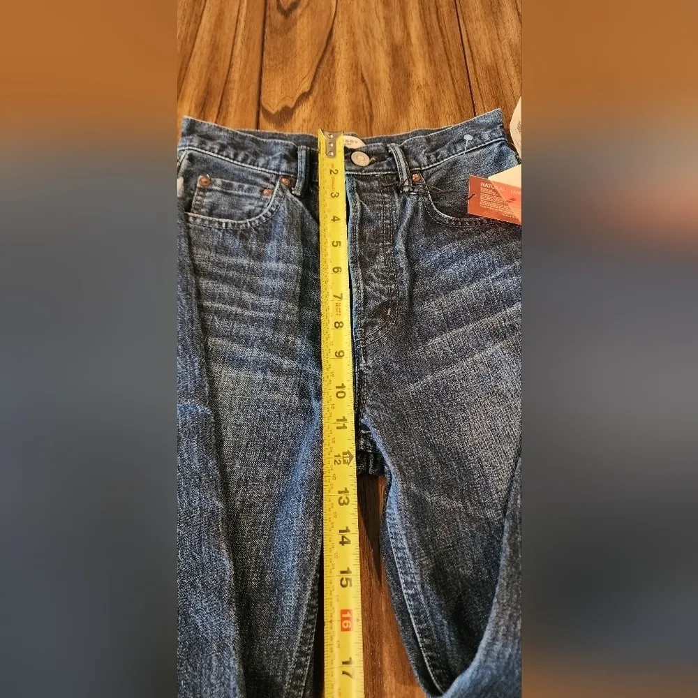 Moussy Vintage MV Capac Wide Straight Cropped high rise Jean 24 blue cotton nwt - Image 11