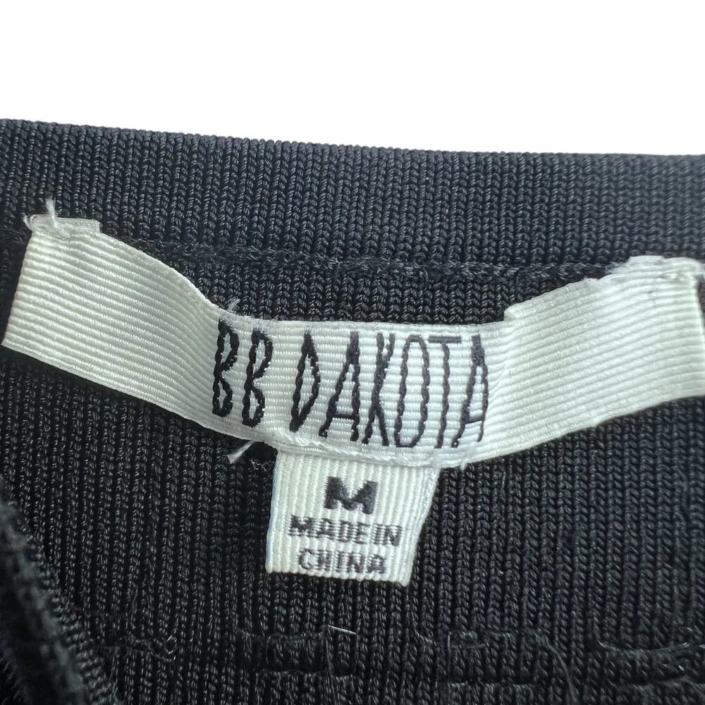 BB Dakota Sequin Bandage Mini Dress B Black M Sleeveless Bodycon Party Cocktail - Image 4